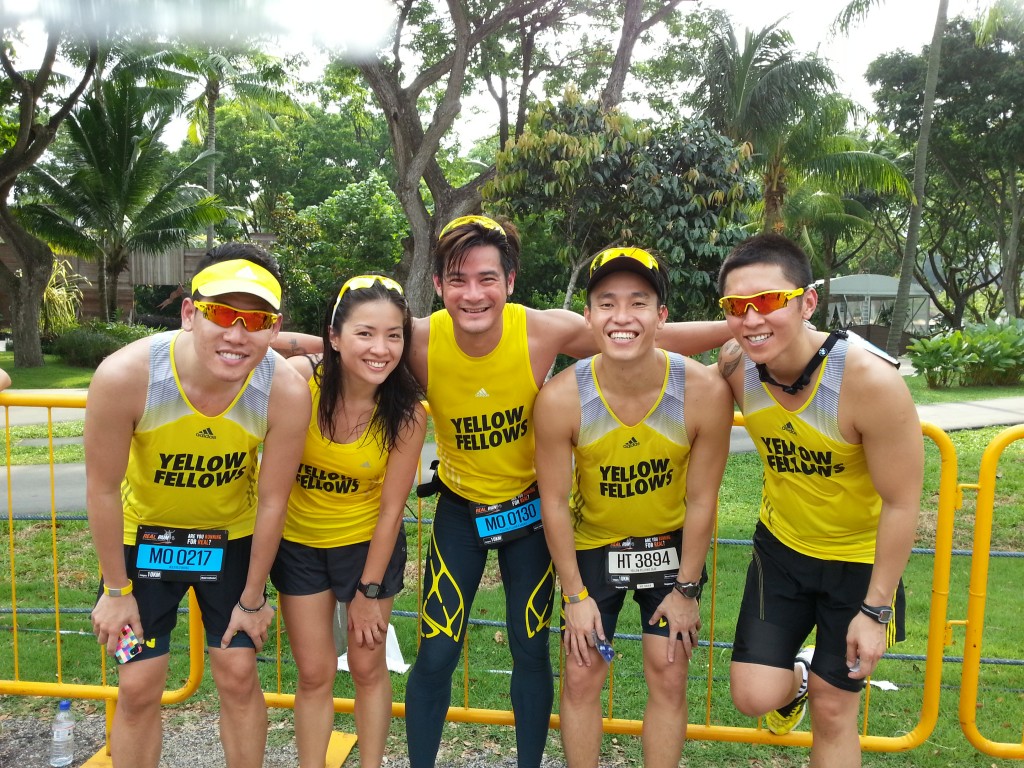 Happy Yellow Fellows at race finish!